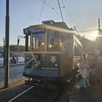 um dia de fim de tarde de por do sol no Porto em Portugal